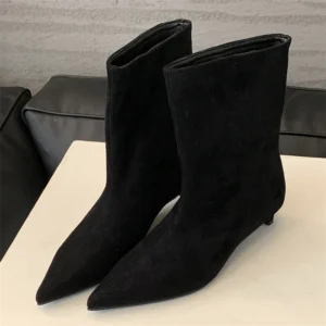 Alternative view of Eilyken Autumn Winter Pointed Toe Ankle Boots Women Designer Vintage Thin Low Heel Shoes Modern SHort Botas Zapatos De Mujer