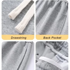 Alternative view of Spring Autumn Men Sweatpants Korean Fashion Sportswear Drawstring Wide Leg Straight Track Pants Cotton Casual Loose Trousers
