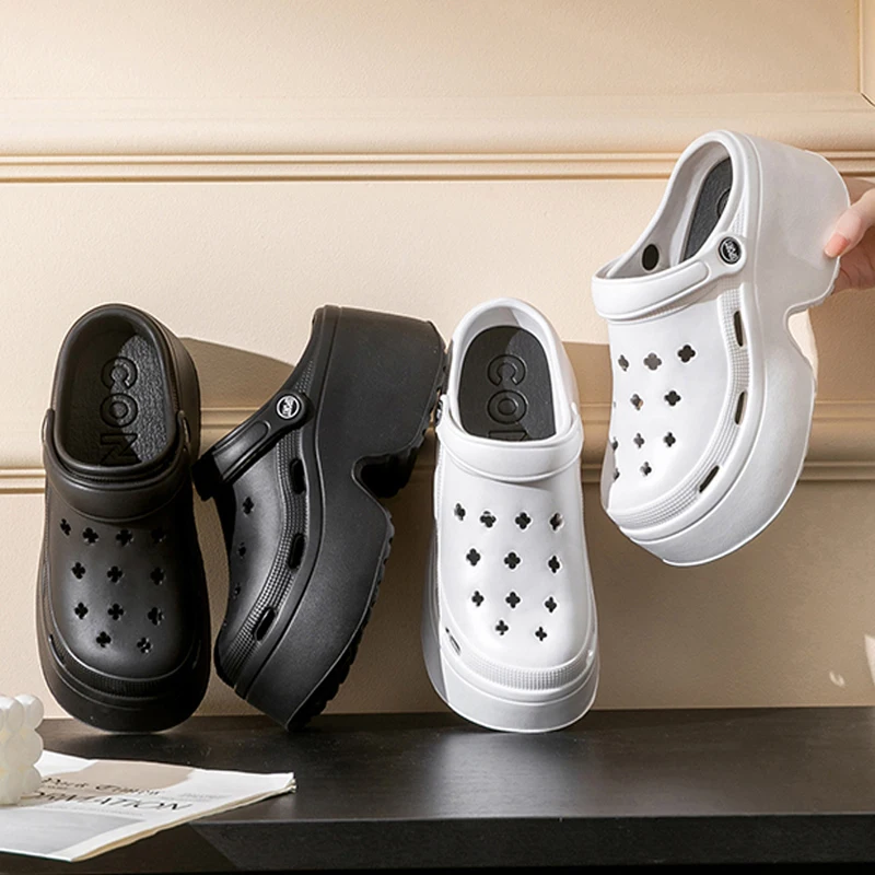 Chunky Platform Clogs Shoes for Women Thick Bottom Non Slip Beach Sandals Woman Summer Fashion Wedges EVA Sandals Slippers - Image 3
