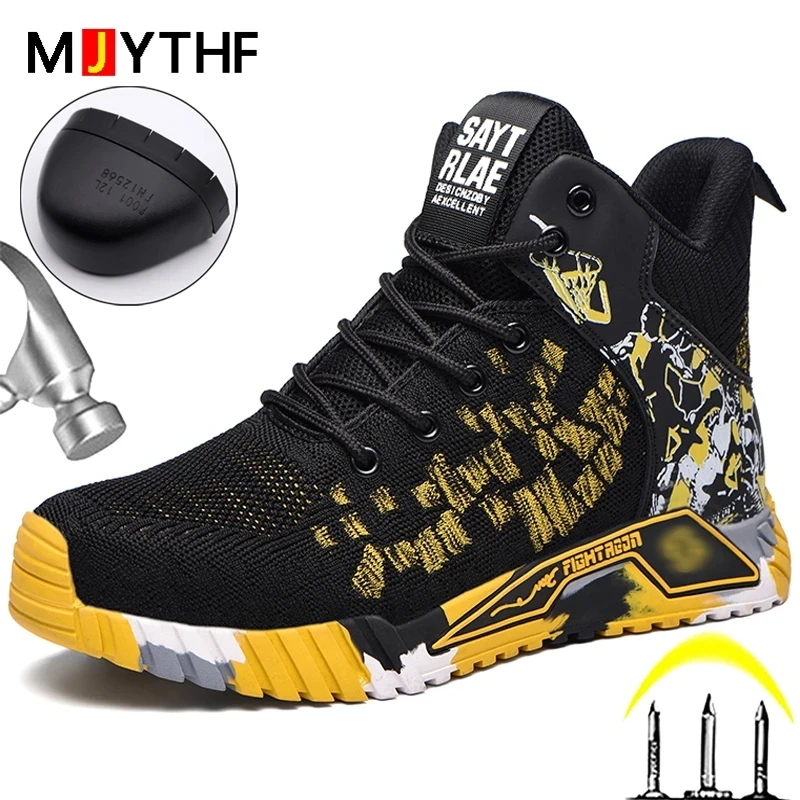 Clearance_High Top Safety Shoes For Men's Work Safety Boots Anti Impact And Anti Puncture Work Sports Shoes, Not Wasily Damaged - Image 2