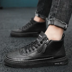 Alternative view of Men Boots Winter High Top Leather Shoes Fashion Cotton Shoes Fashion Ankle Boots Business Casual Outdoor Shoes Male Sneakers New
