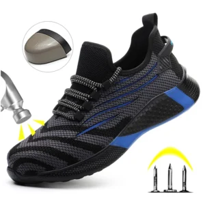Alternative view of Men Work Safety Shoes Anti-puncture Working Sneakers Male Indestructible Work Shoes Men Boots Lightweight Men Shoes Safety Boots