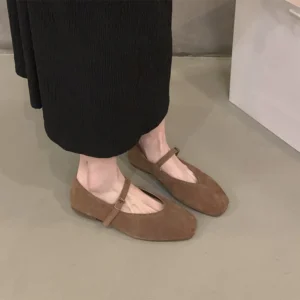 Alternative view of Bailamos 2024 Spring New Brand Women Flats Round Toe Shallow Slip On Ladies Casual Ballet Shoes Soft Leather Eelgant Dress Shoes