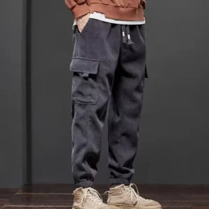 Spring Autumn New Style Elastic Waist Casual Pants for Men Stretch Straight Drawstring Harem Jogging Sports Long Pants Male