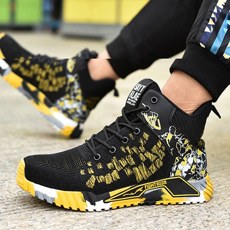 Clearance_High Top Safety Shoes For Men's Work Safety Boots Anti Impact And Anti Puncture Work Sports Shoes, Not Wasily Damaged - Image 5