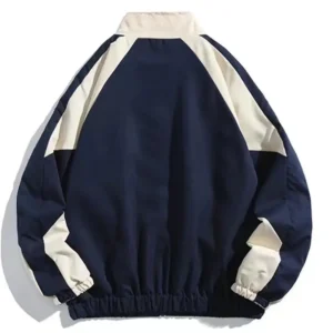 Alternative view of Reflective Striped Jacket 2023 Men Hip Hop Streetwear Coat Zipper Up Jacket Windbreaker Harajuku Thin Coats Sports Black Blue