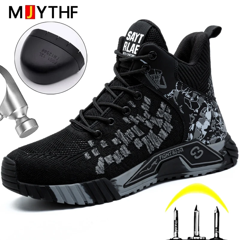 Clearance_High Top Safety Shoes For Men's Work Safety Boots Anti Impact And Anti Puncture Work Sports Shoes, Not Wasily Damaged - Image 3