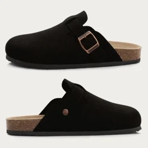 Alternative view of Comwarm Fashion Cork Clogs Slippers Women Unisex Home Leather Mules Comfort Potato Shoe With Arch Support Outdoor Evening Sandal